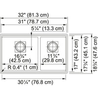 FRANKE PEAK GRANITE UNDERMOUNT DOUBLE BOWL KITCHEN SINK - robinsonco.ca