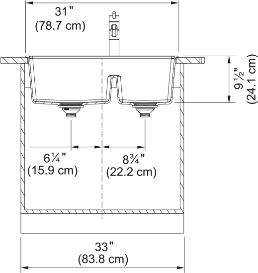 MARIS LOW DIVIDE TOPMOUNT SINK - robinsonco.ca
