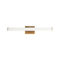 Alora Gemma Wall Picture Light in vintage brass and matte white finish