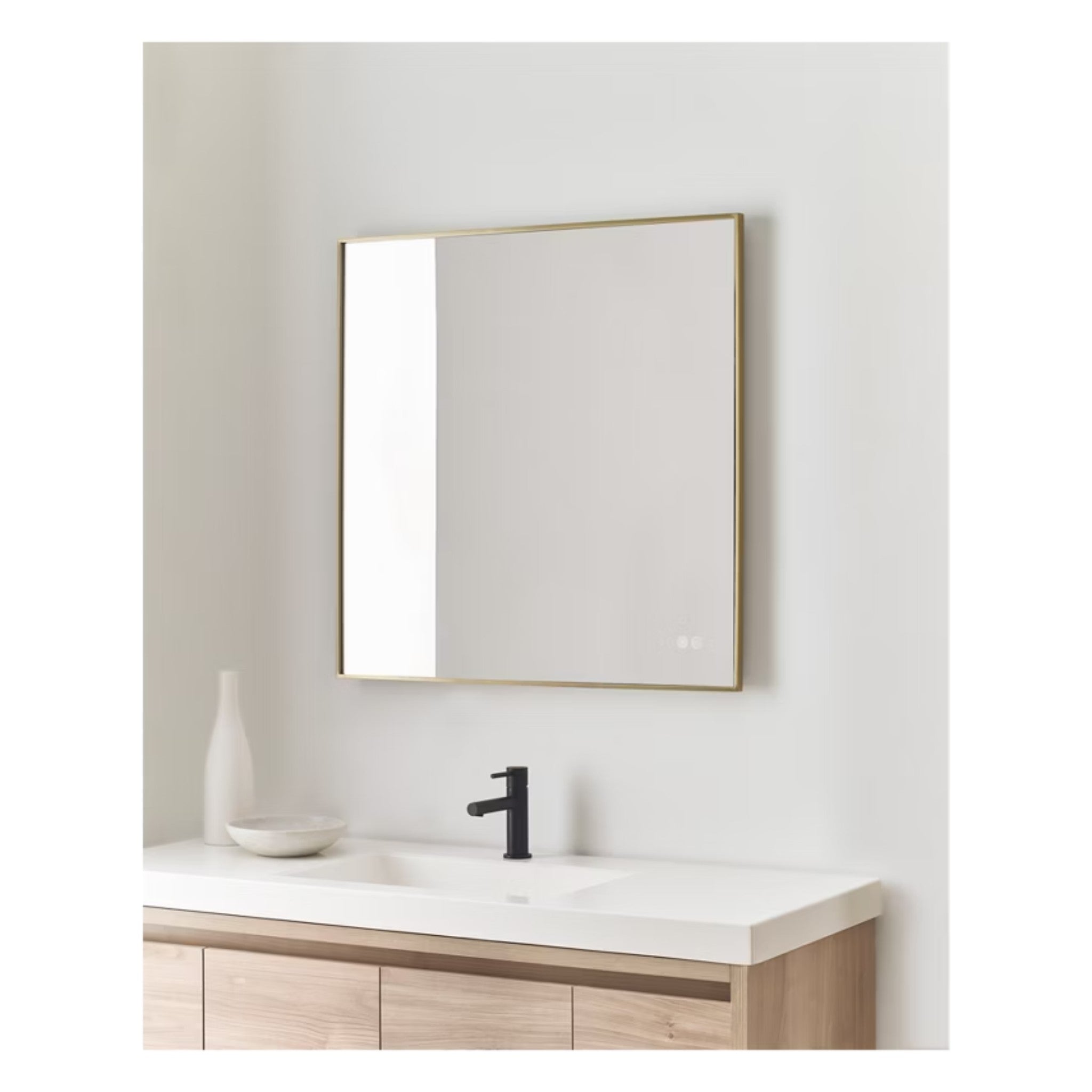 CADRE SQUARE LED BACKLIT BATHROOM MIRROR (MULTIPLE SIZES) - robinsonco.ca