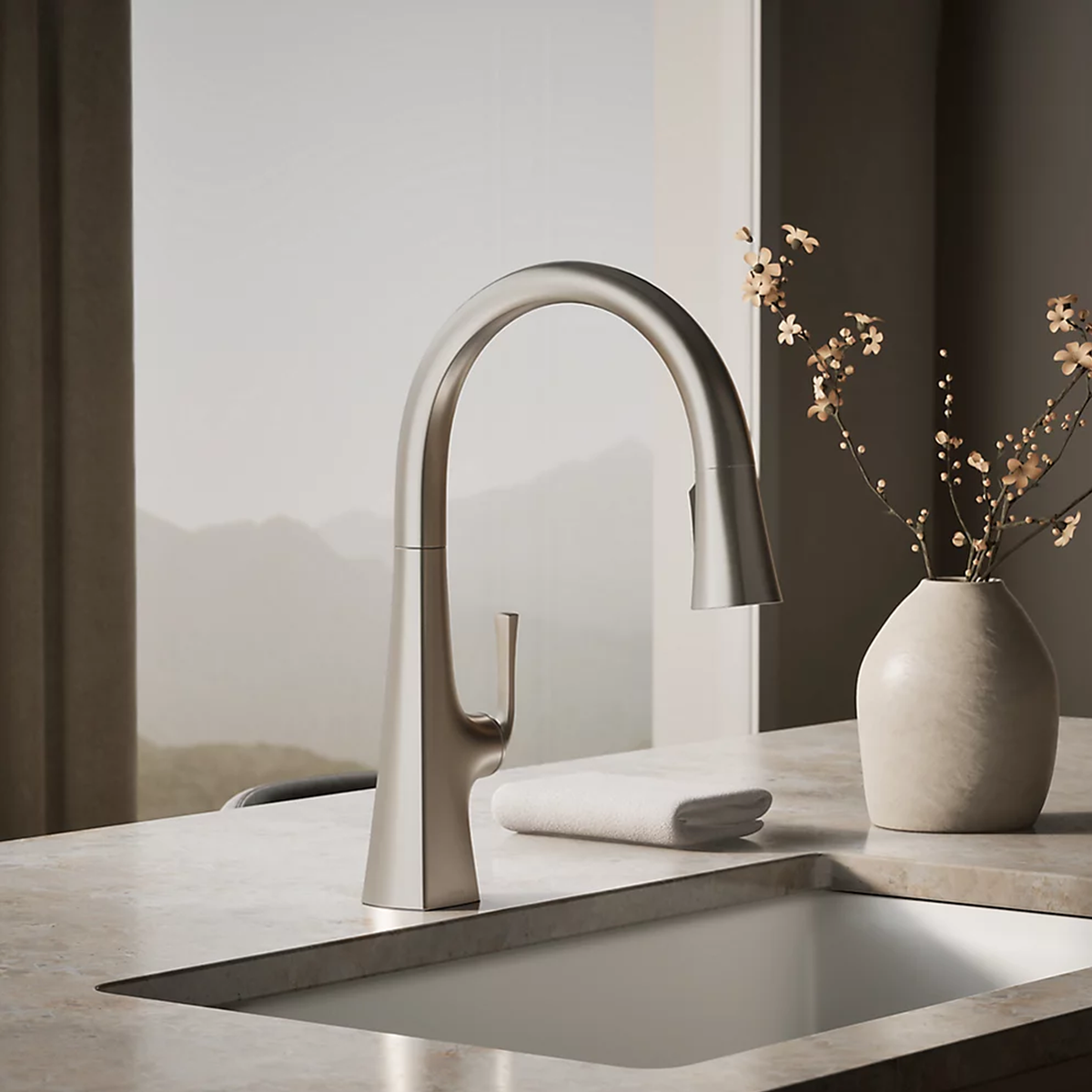 GRAZE® TOUCHLESS 3-FUNCTION PULL-DOWN KITCHEN SINK FAUCET - robinsonco.ca