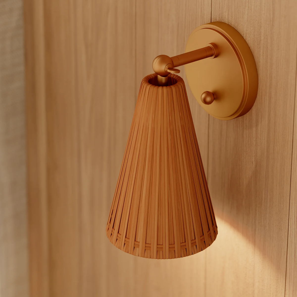  Close-up shot of Griffith Wall Sconce in Patina Brass-finish