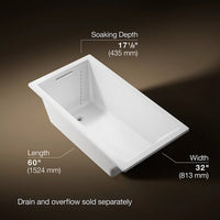 UNDERSCORE RECTANGLE 60 X 32 INCHES DROP-IN BATHTUB - robinsonco.ca
