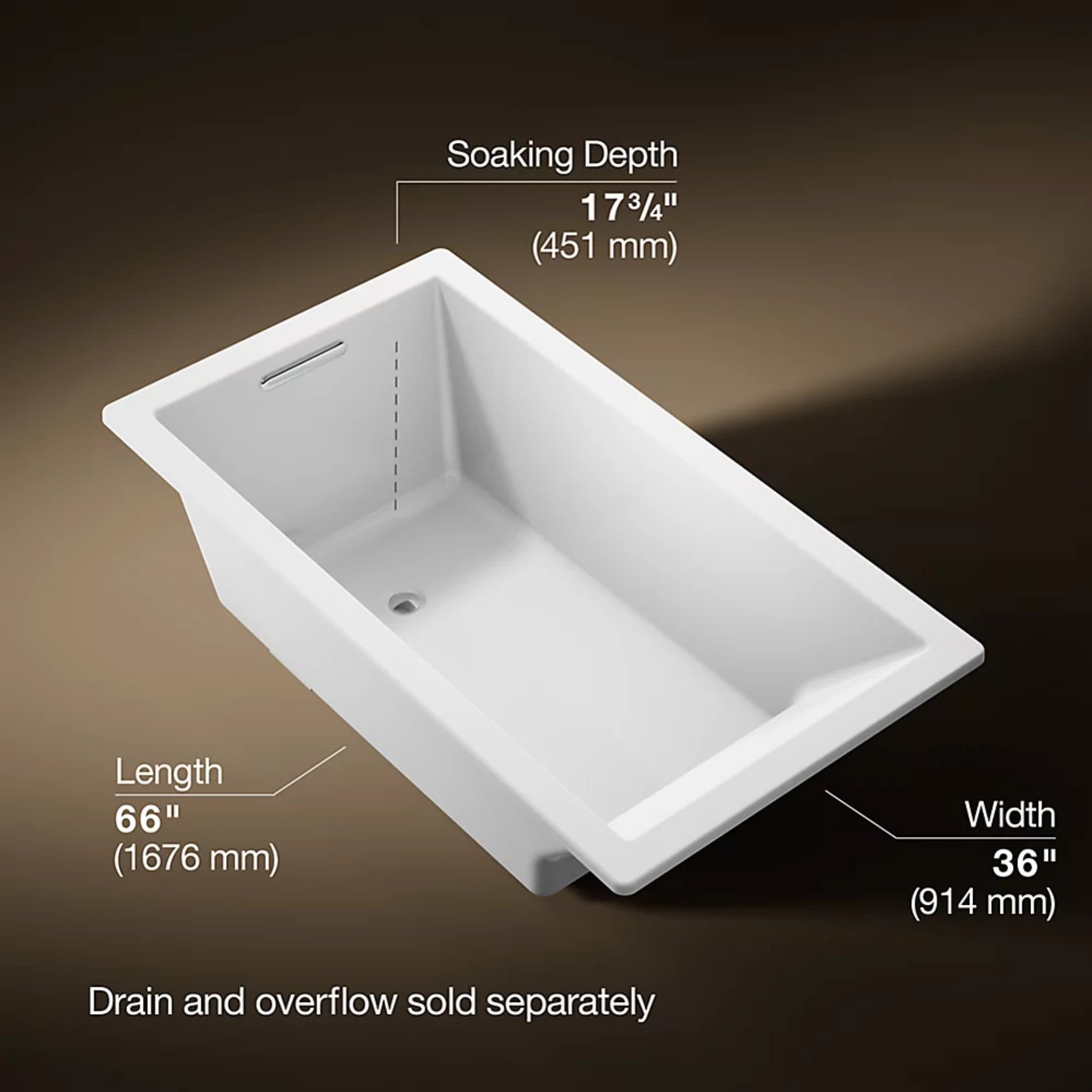UNDERSCORE RECTANGLE 66 X 32 INCHES DROP-IN BATHTUB - robinsonco.ca