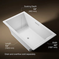 UNDERSCORE RECTANGLE 72 X 42 INCHES DROP-IN BATHTUB - robinsonco.ca