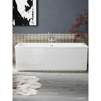 STARGAZE 72 X 36 INCHES FREESTANDING HEATED BUBBLEMASSAGE AIR BATHTUB WITH BASK HEATED SURFACE AND STRAIGHT SHROUD - robinsonco.ca