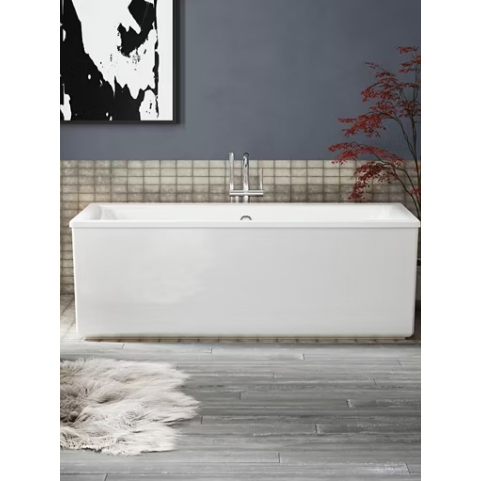 STARGAZE 72 X 36 INCHES FREESTANDING HEATED BUBBLEMASSAGE AIR BATHTUB WITH BASK HEATED SURFACE AND STRAIGHT SHROUD - robinsonco.ca