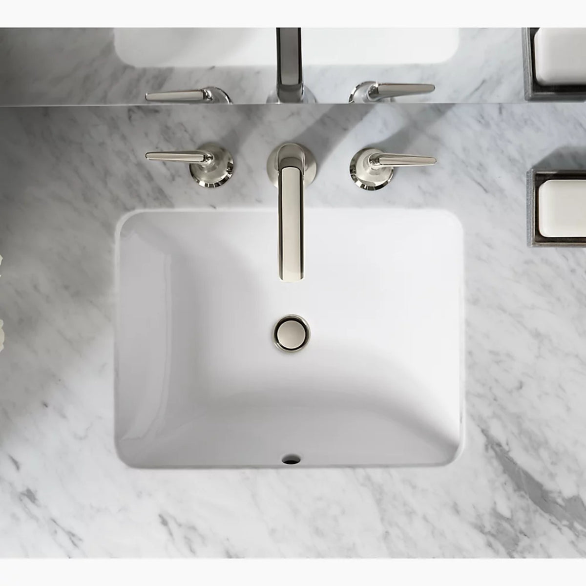 CAXTON® RECTANGLE UNDERMOUNT BATHROOM SINK WITH OVERFLOW AND CLAMP ASSEMBLY - robinsonco.ca