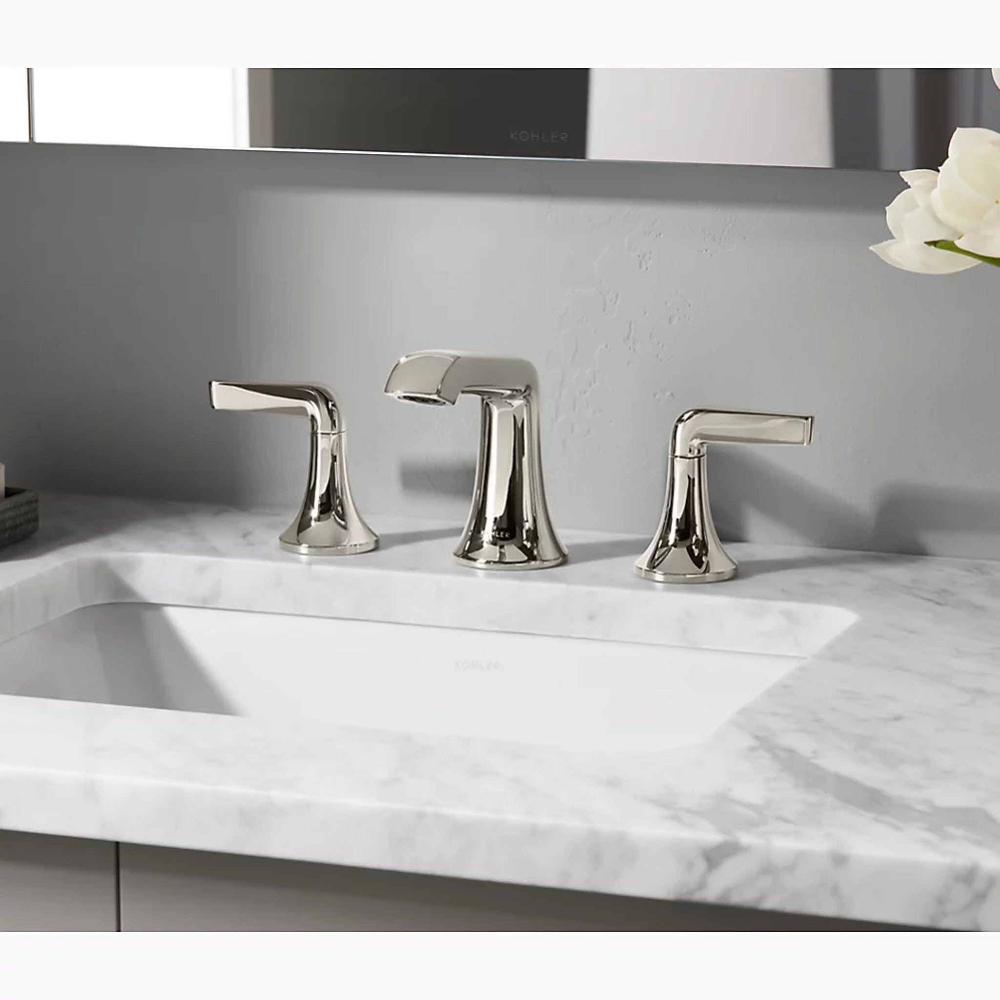KOHLER Caxton Undermount Rectangular Bathroom Sink with Overflow and Clamp Assembly in White KOHLER Caxton Undermount Rectangular Bathroom Sink with Overflow and Clamp Assembly in White