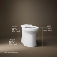 BETELLO ELONGATED TOILET BOWL WITH SKIRTED TRAPWAY, SEAT NOT INCLUDED