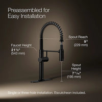 CRUE SEMI-PROFESSIONAL KITCHEN SINK FAUCET WITH THREE-FUNCTION SPRAYHEAD - robinsonco.ca
