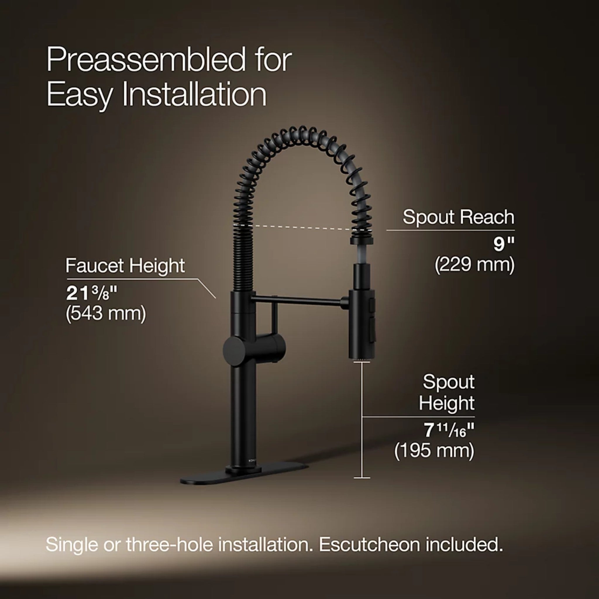 CRUE SEMI-PROFESSIONAL KITCHEN SINK FAUCET WITH THREE-FUNCTION SPRAYHEAD - robinsonco.ca
