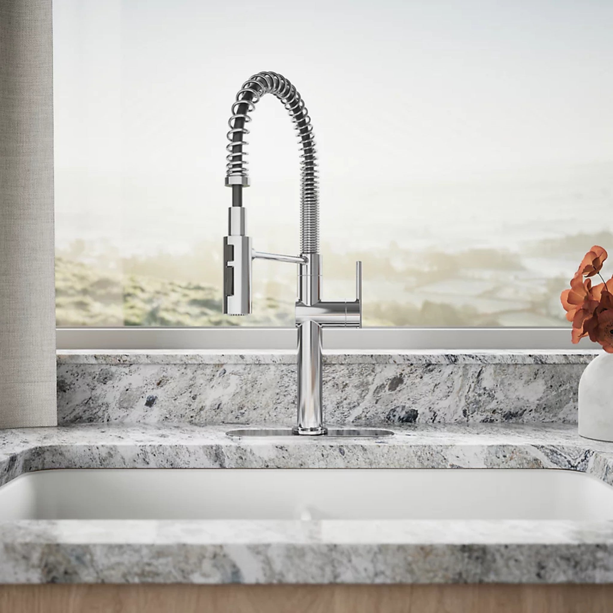 CRUE SEMI-PROFESSIONAL KITCHEN SINK FAUCET WITH THREE-FUNCTION SPRAYHEAD - robinsonco.ca