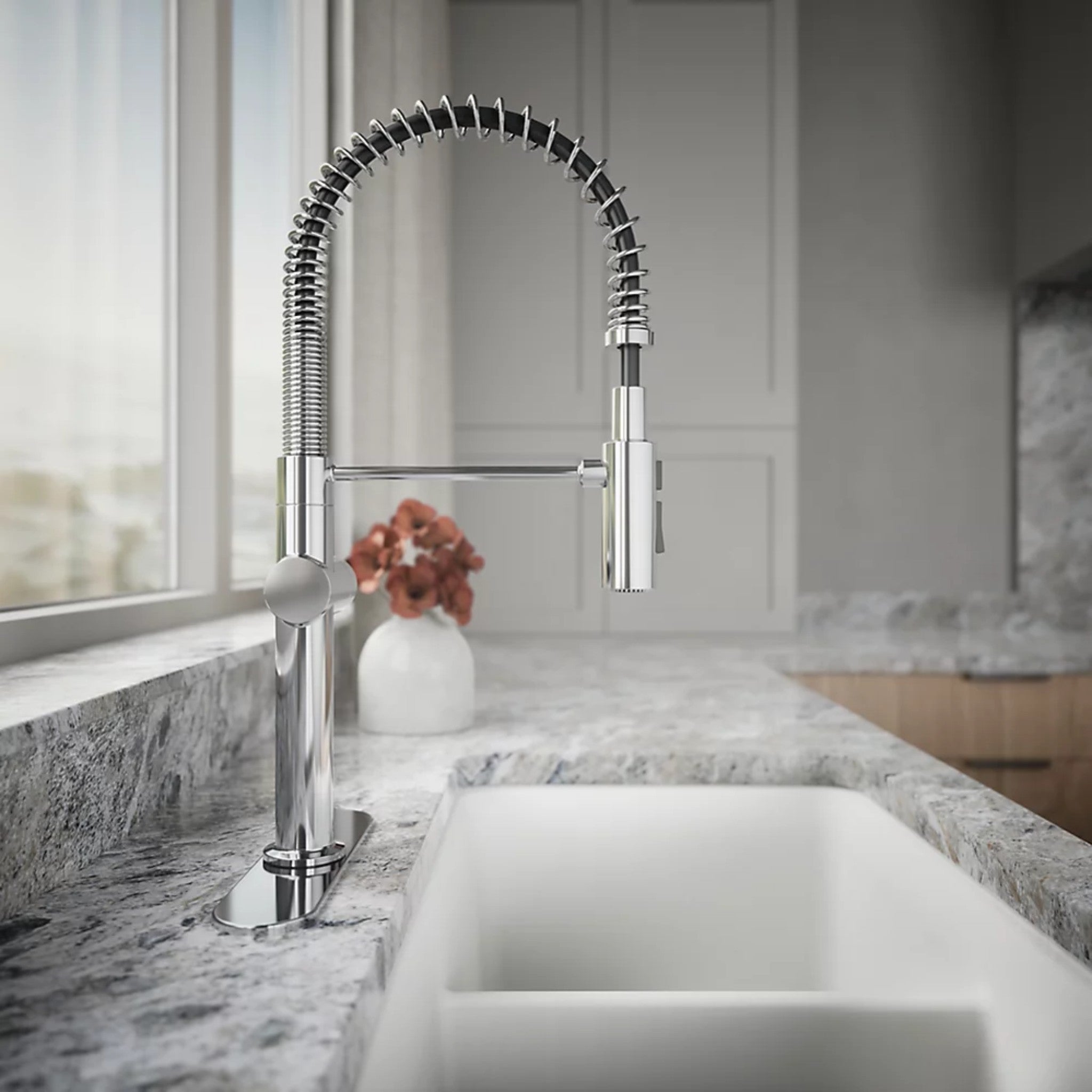 CRUE SEMI-PROFESSIONAL KITCHEN SINK FAUCET WITH THREE-FUNCTION SPRAYHEAD - robinsonco.ca