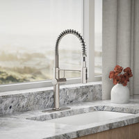 CRUE SEMI-PROFESSIONAL KITCHEN SINK FAUCET WITH THREE-FUNCTION SPRAYHEAD - robinsonco.ca