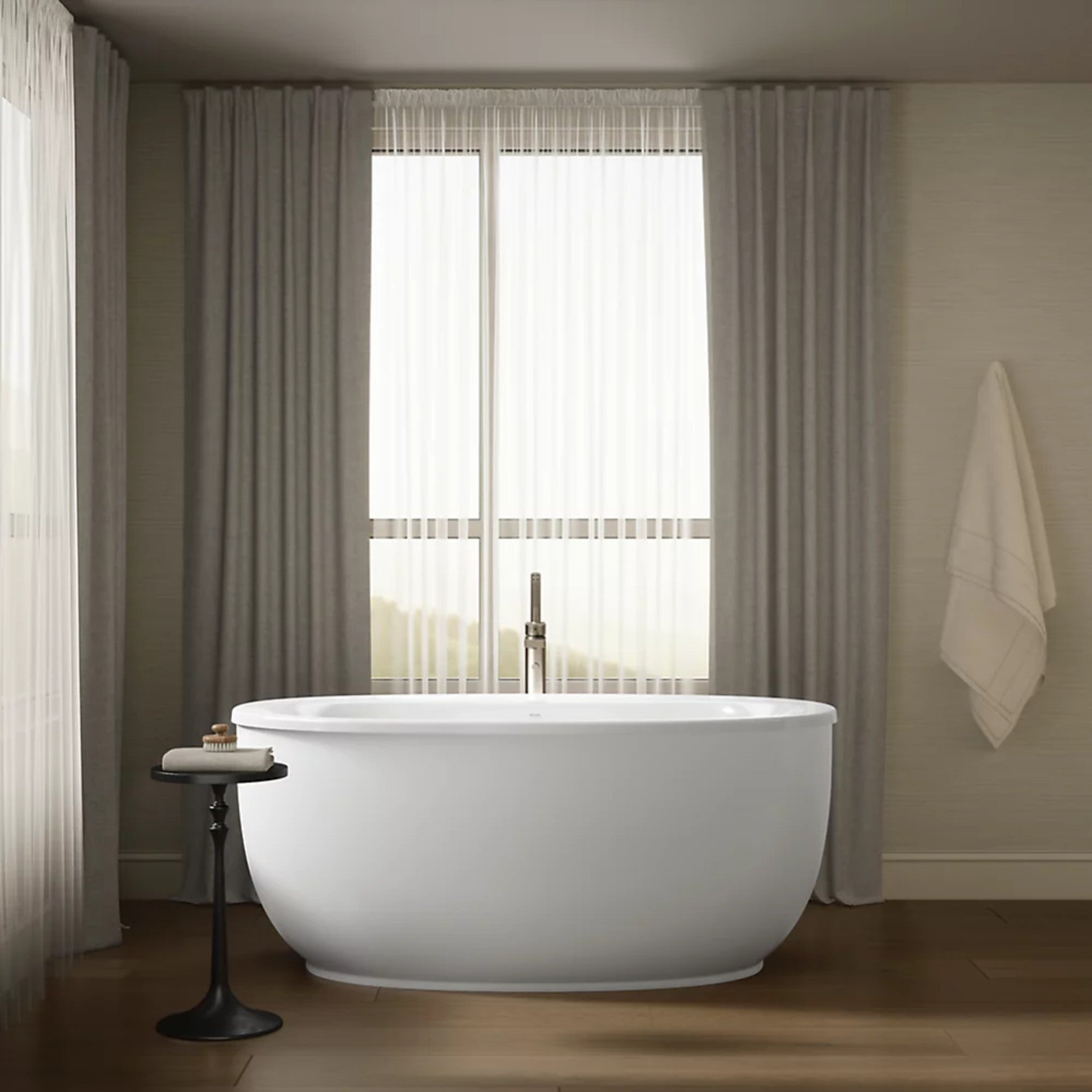SUNSTRUCK 60 X 34 INCHES FREESTANDING BATHTUB WITH FLUTED SHROUD - robinsonco.ca