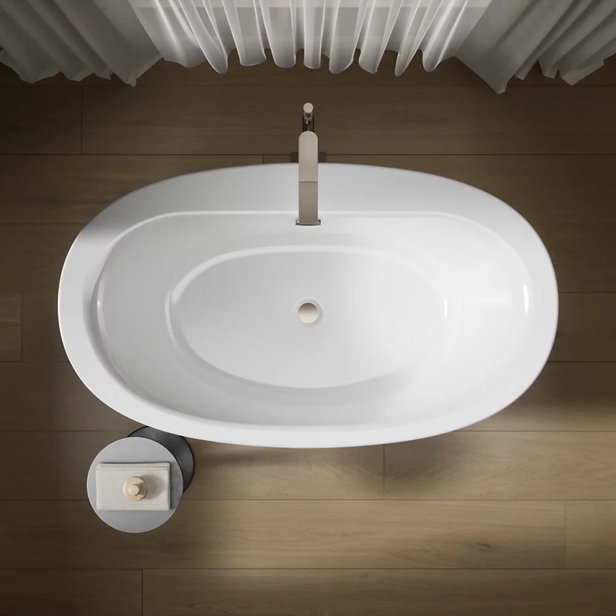 SUNSTRUCK 60 X 34 INCHES FREESTANDING BATHTUB WITH FLUTED SHROUD - robinsonco.ca
