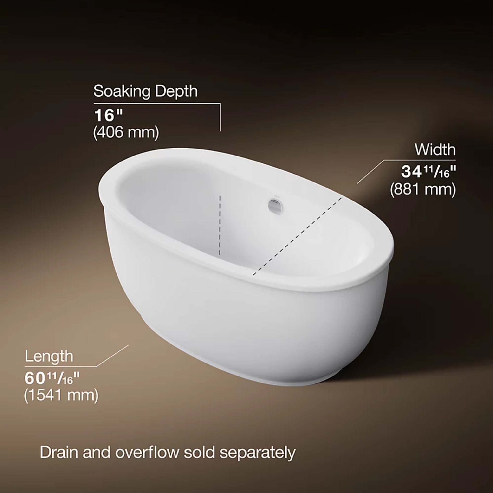 SUNSTRUCK 60 X 34 INCHES FREESTANDING BATHTUB WITH FLUTED SHROUD - robinsonco.ca