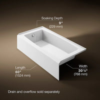 ENTITY RECTANGLE 60 X 30 INCHES ALCOVE BATHTUB WITH INTEGRAL APRON AND FLANGE - robinsonco.ca