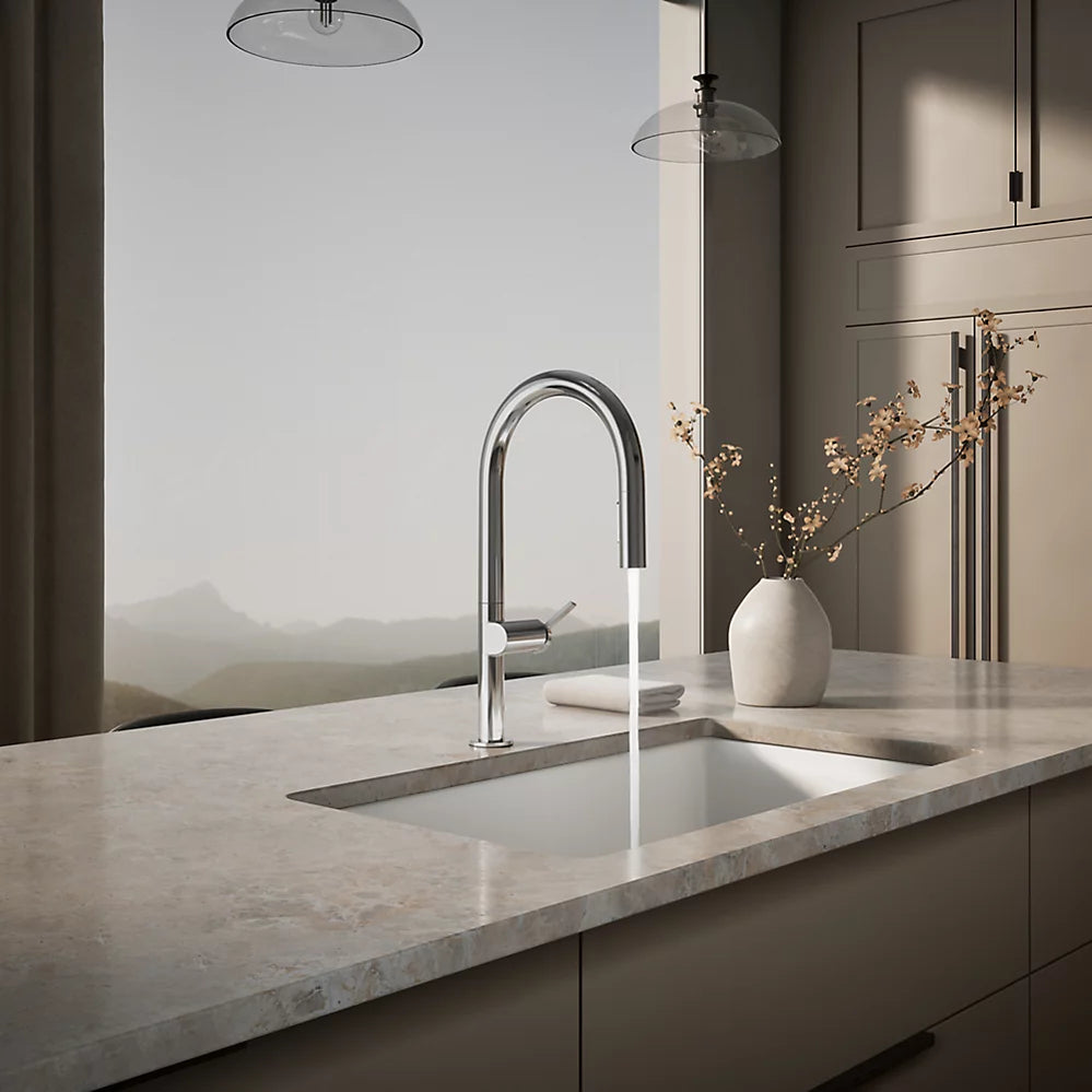 COMPONENTS® ARC SPOUT PULL-DOWN KITCHEN SINK FAUCET WITH TWO-FUNCTION SPRAYHEAD - robinsonco.ca