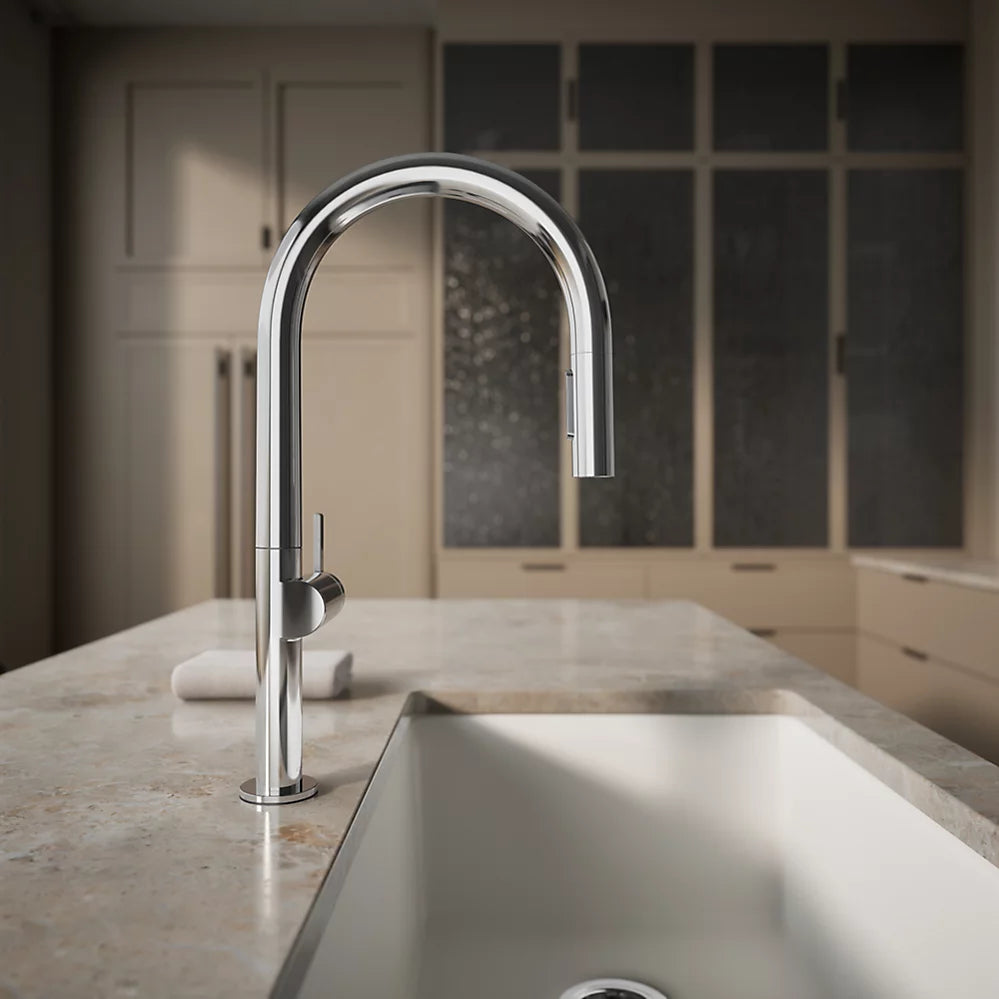 COMPONENTS® ARC SPOUT PULL-DOWN KITCHEN SINK FAUCET WITH TWO-FUNCTION SPRAYHEAD - robinsonco.ca