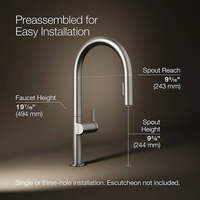 COMPONENTS® TOUCHLESS ARC SPOUT PULL-DOWN KITCHEN SINK FAUCET WITH TWO-FUNCTION SPRAYHEAD - robinsonco.ca