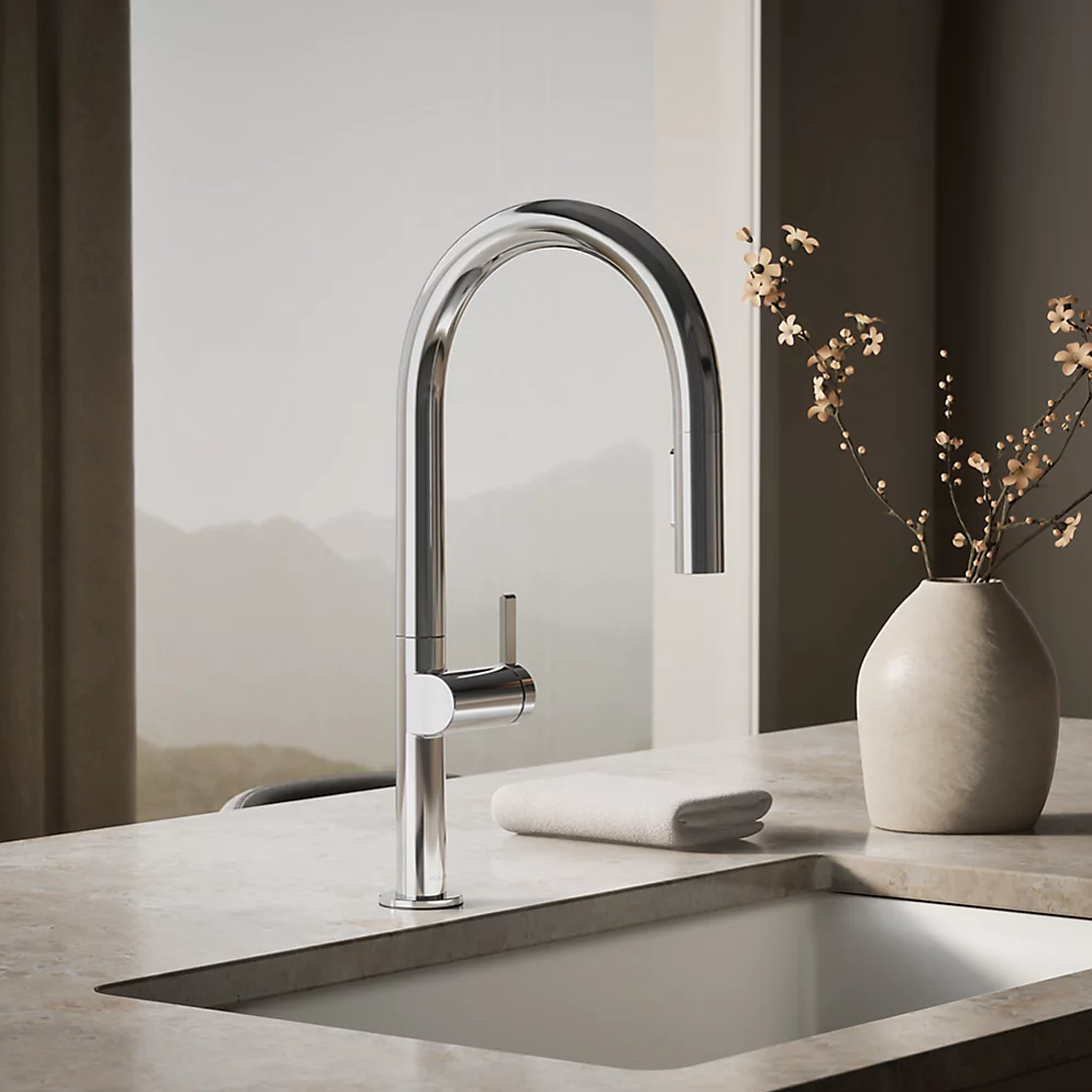 COMPONENTS® TOUCHLESS ARC SPOUT PULL-DOWN KITCHEN SINK FAUCET WITH TWO-FUNCTION SPRAYHEAD - robinsonco.ca