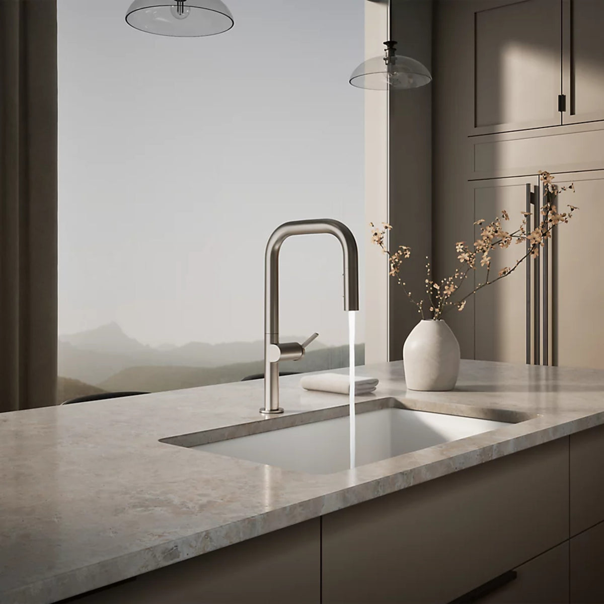 Components® square spout pull-down kitchen faucet by robinsonco.ca