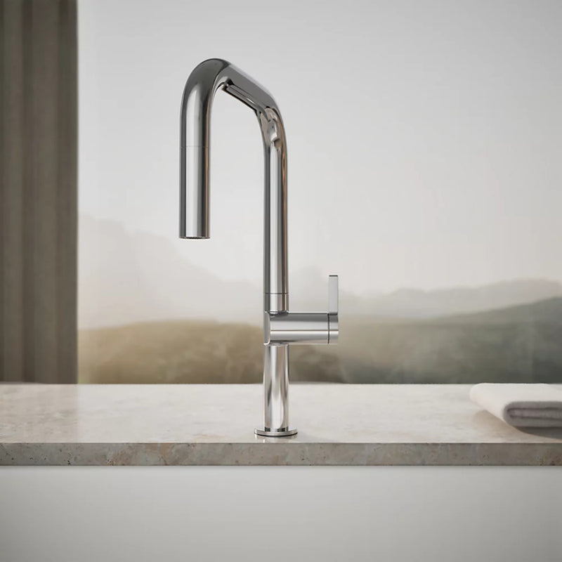 COMPONENTS® SQUARE SPOUT PULL-DOWN KITCHEN SINK FAUCET WITH TWO-FUNCTION SPRAYHEAD - robinsonco.ca