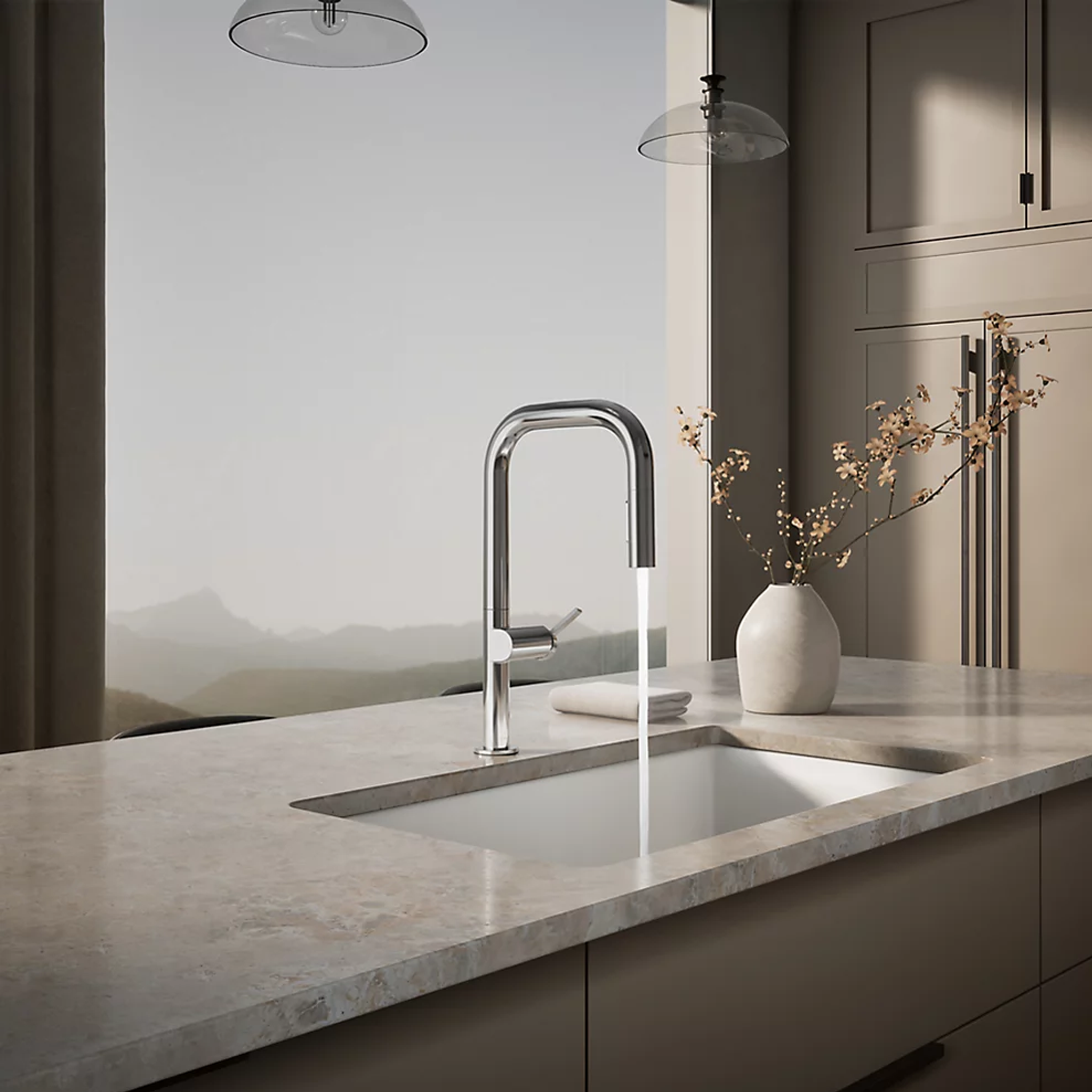COMPONENTS® TOUCHLESS SQUARE SPOUT PULL-DOWN KITCHEN SINK FAUCET WITH TWO-FUNCTION SPRAYHEAD - robinsonco.ca
