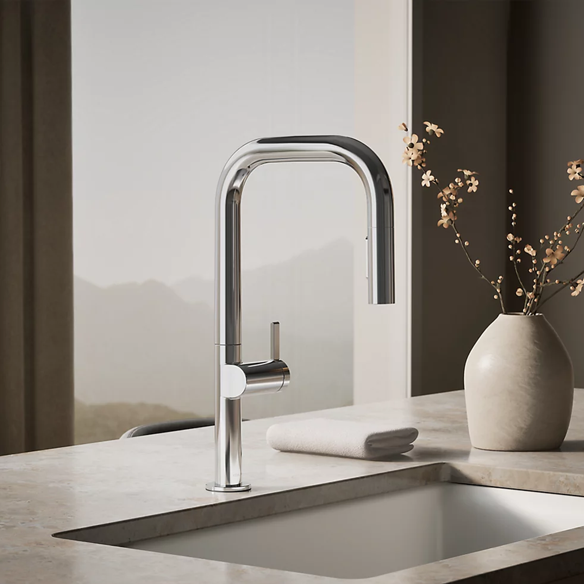COMPONENTS® TOUCHLESS SQUARE SPOUT PULL-DOWN KITCHEN SINK FAUCET WITH TWO-FUNCTION SPRAYHEAD - robinsonco.ca