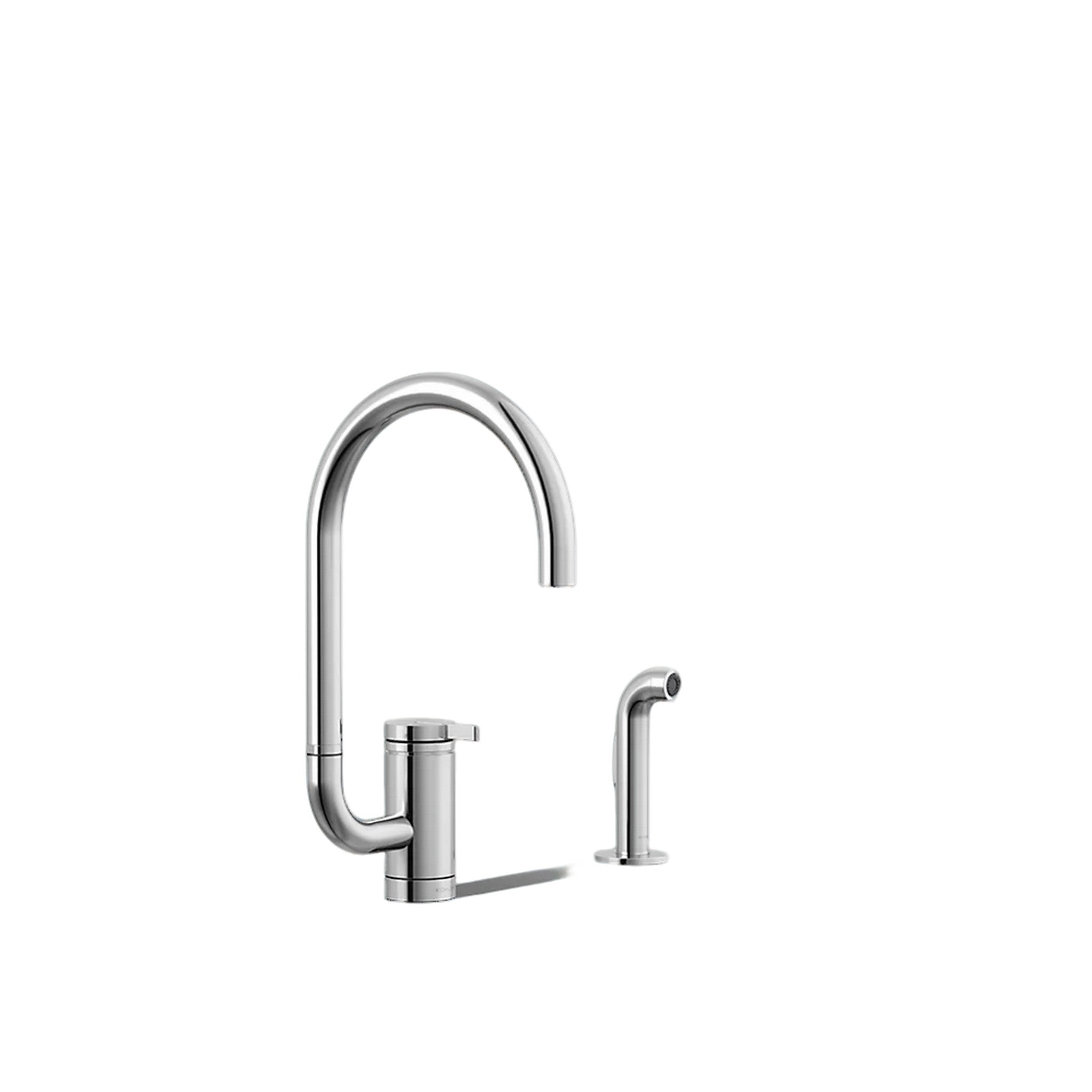 COMPONENTS® SINGLE-HANDLE KITCHEN SINK FAUCET WITH TWO-FUNCTION EXTENDED-REACH ARC SPOUT AND SIDE SPRAYER - robinsonco.ca