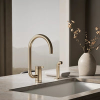COMPONENTS® SINGLE-HANDLE KITCHEN SINK FAUCET WITH TWO-FUNCTION EXTENDED-REACH ARC SPOUT AND SIDE SPRAYER - robinsonco.ca