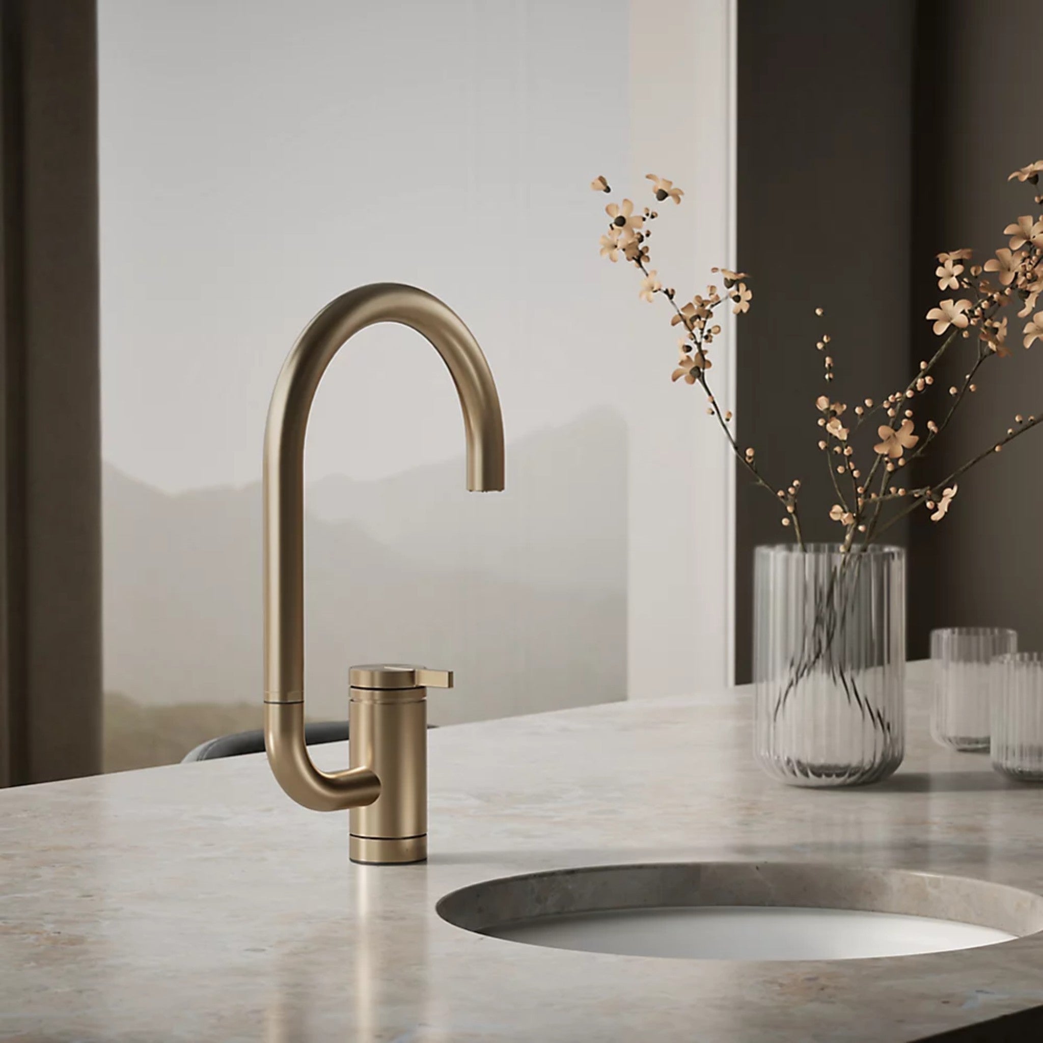 COMPONENTS® SINGLE-HANDLE BAR SINK FAUCET WITH TWO-FUNCTION EXTENDED-REACH ARC SPOUT - robinsonco.ca