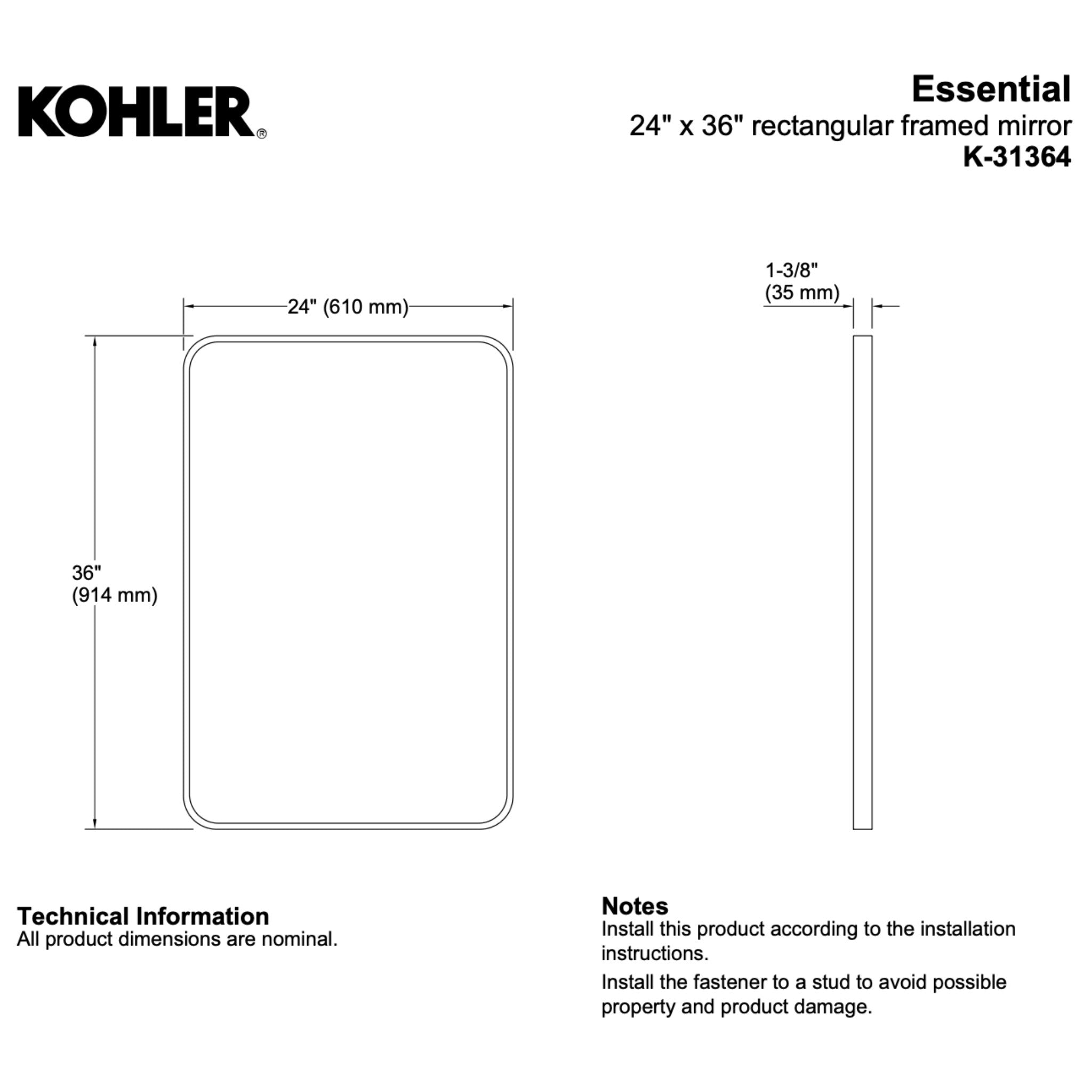 ESSENTIAL RECTANGULAR FRAMED MIRROR | robinsonco.ca