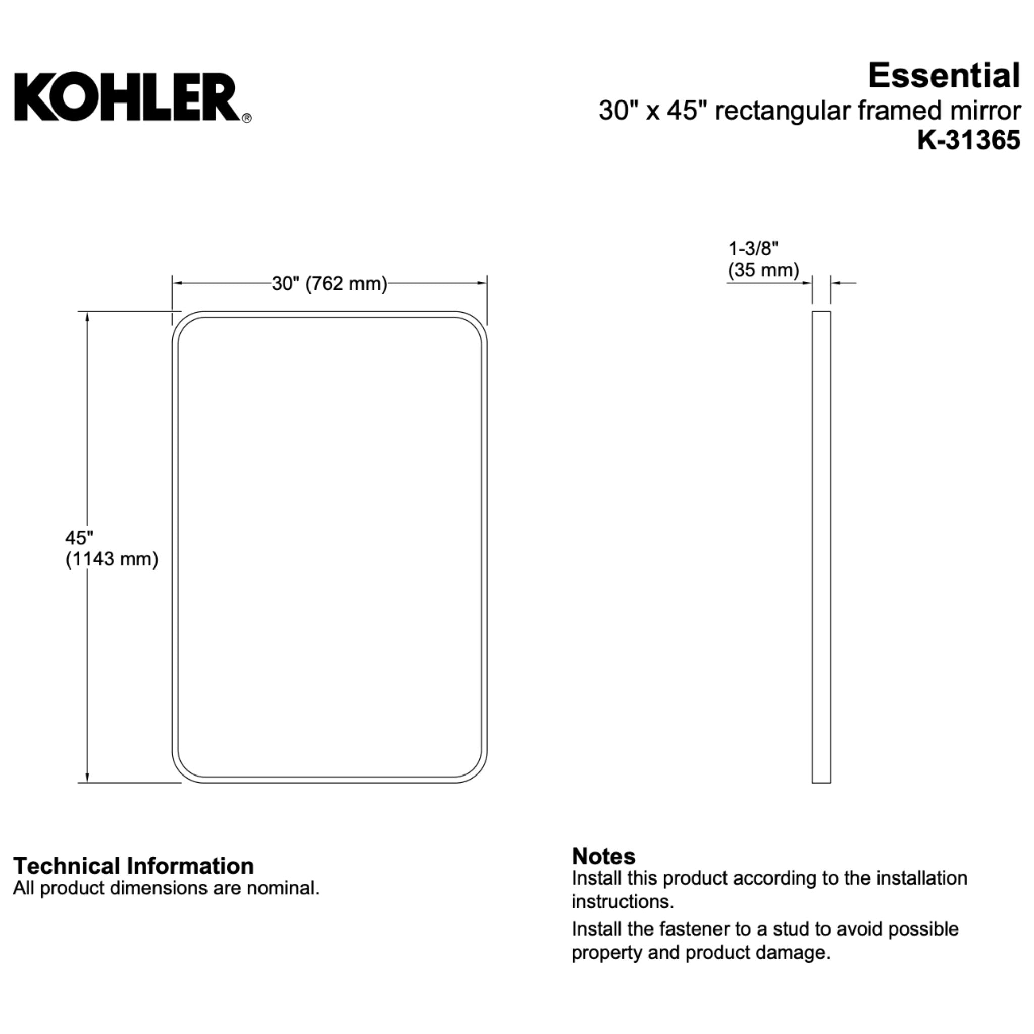 ESSENTIAL RECTANGULAR FRAMED MIRROR
