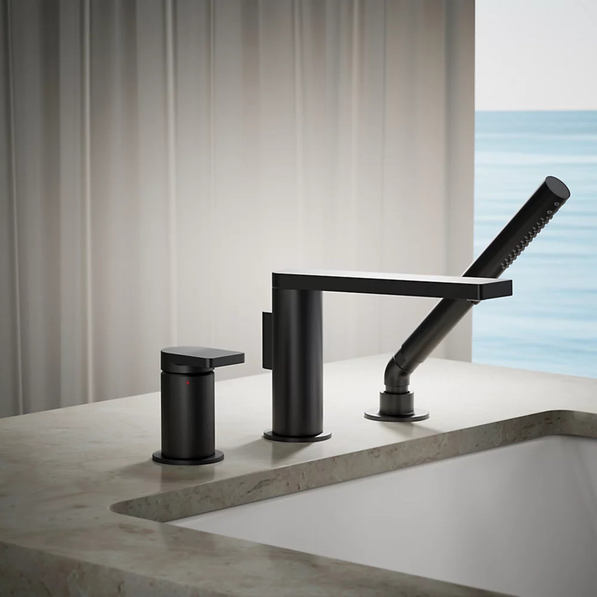 COMPOSED DECK MOUNT BATH FAUCET WITH HANDSHOWER - robinsonco.ca