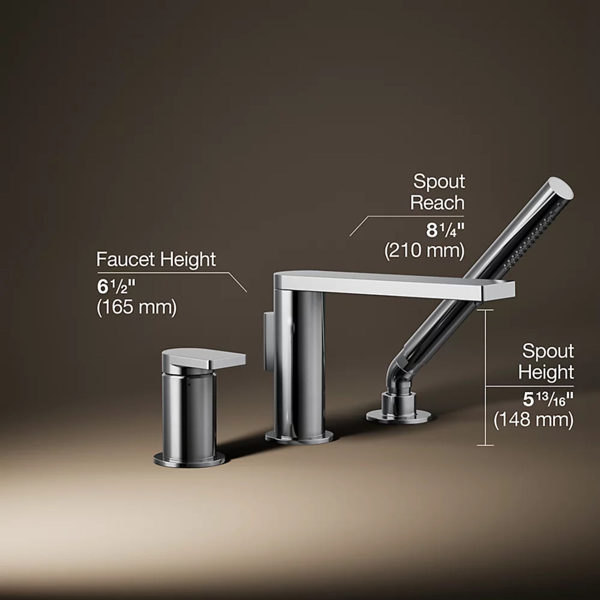 COMPOSED DECK MOUNT BATH FAUCET WITH HANDSHOWER - robinsonco.ca