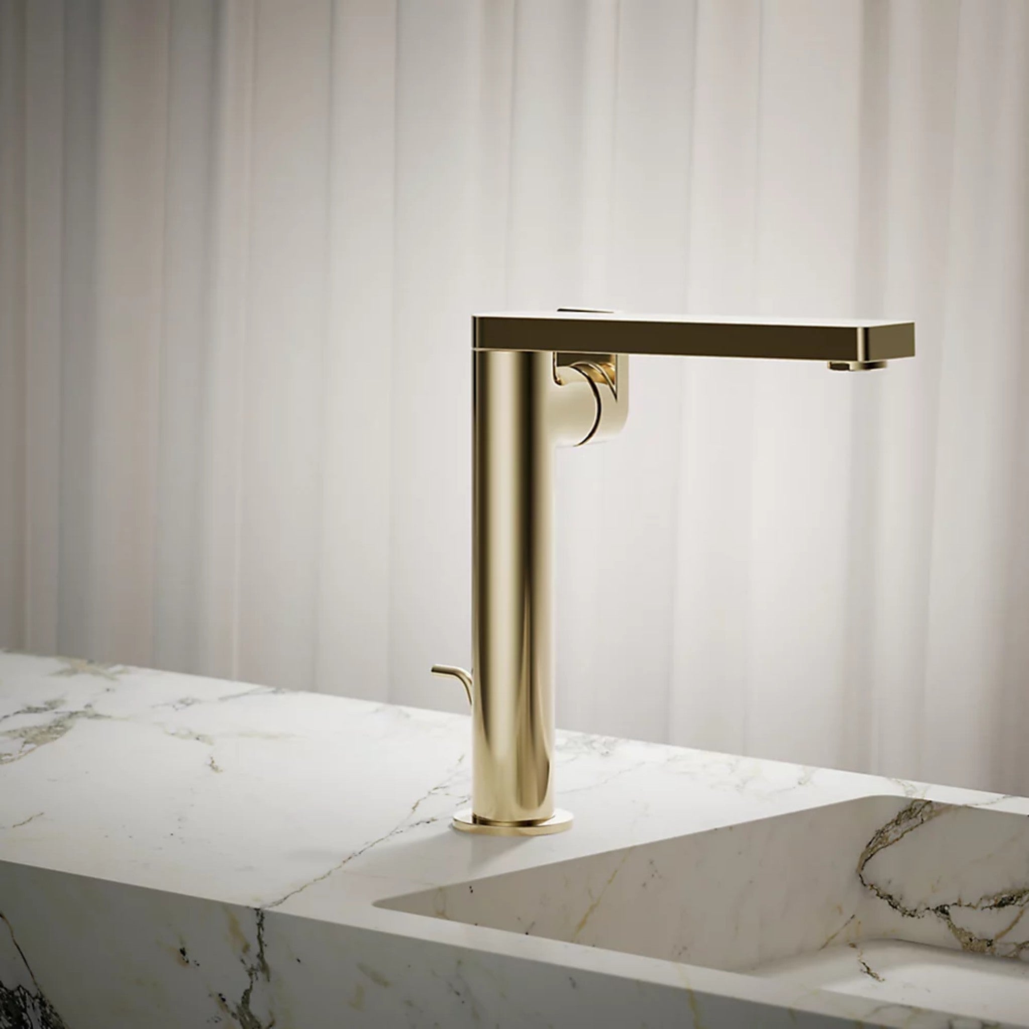 COMPOSED TALL SINGLE-HANDLE BATHROOM SINK FAUCET WITH LEVER HANDLE - robinsonco.ca
