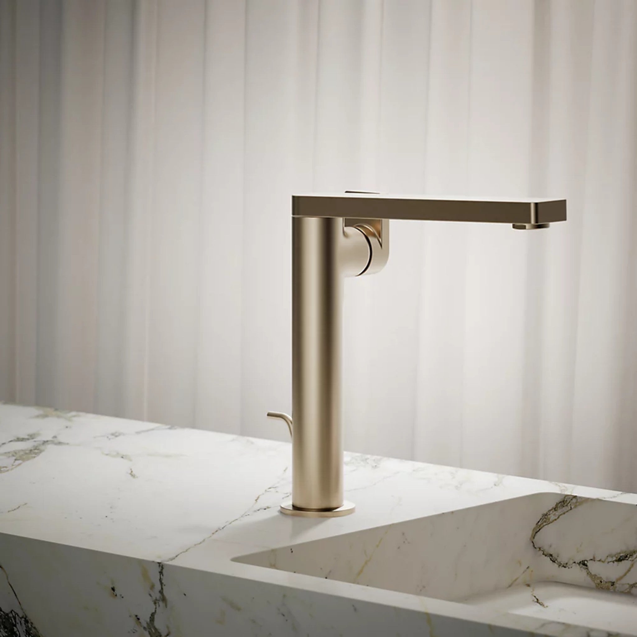 COMPOSED TALL SINGLE-HANDLE BATHROOM SINK FAUCET WITH LEVER HANDLE - robinsonco.ca