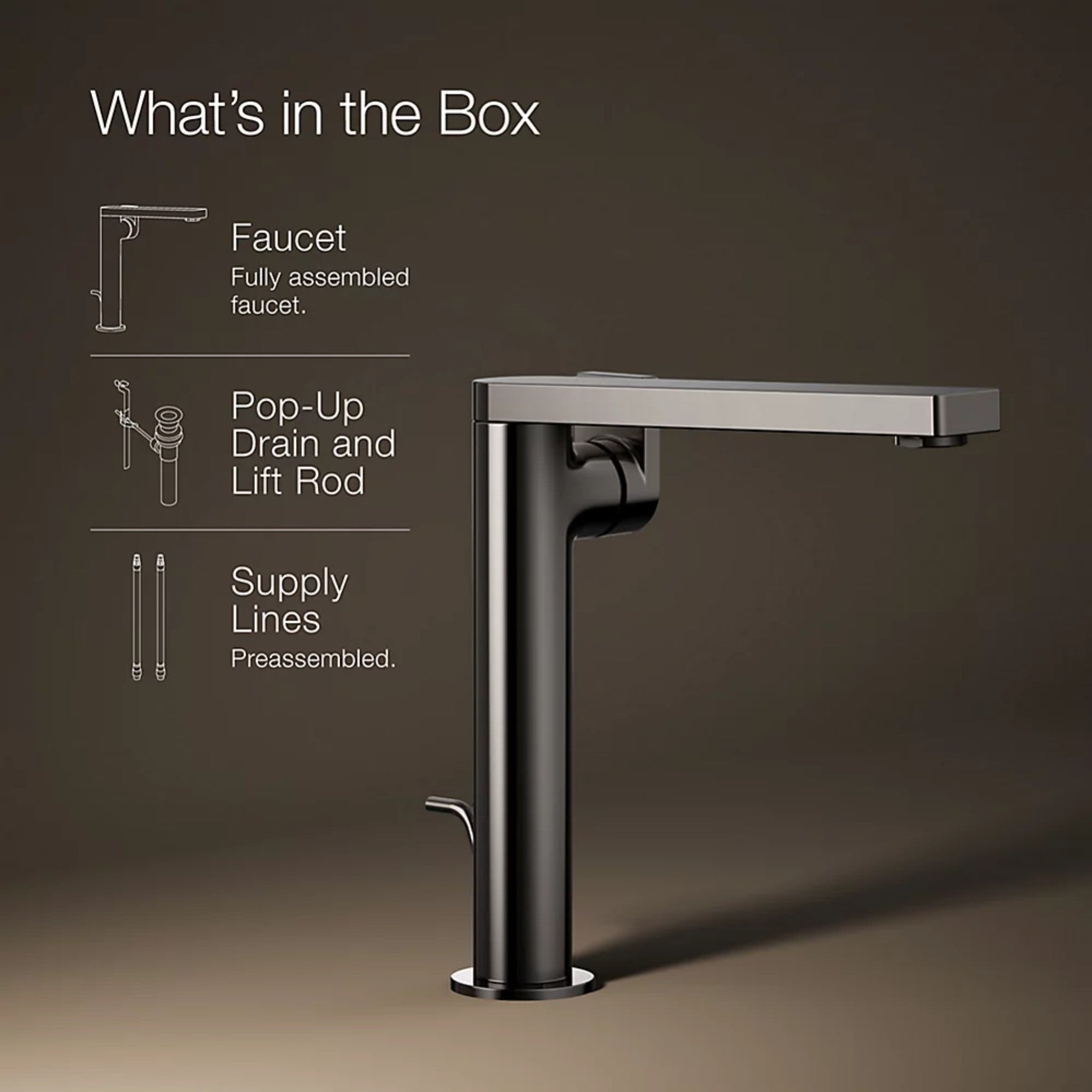 COMPOSED TALL SINGLE-HANDLE BATHROOM SINK FAUCET WITH LEVER HANDLE - robinsonco.ca