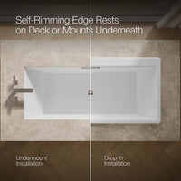REVE RECTANGLE 67 X 32 INCHES DROP-IN / UNDERMOUNT BATHTUB - robinsonco.ca