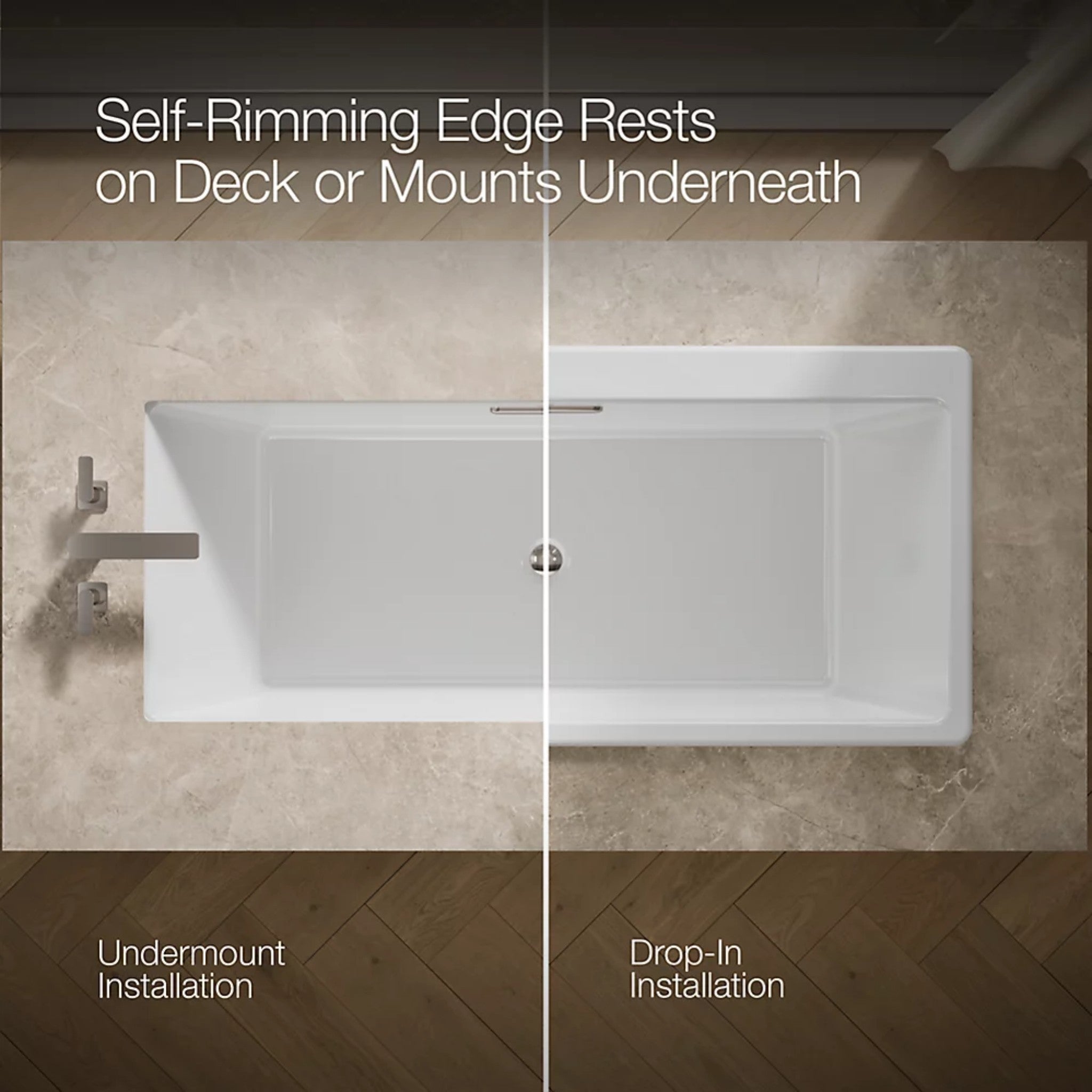 REVE RECTANGLE 67 X 32 INCHES DROP-IN / UNDERMOUNT BATHTUB - robinsonco.ca