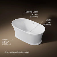 MEMOIRS 60 X 34 INCHES FREESTANDING BATHTUB - robinsonco.ca