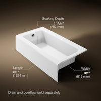 BELLWETHER RECTANGLE 60 X 32 INCHES ALCOVE BATHTUB WITH INTEGRAL APRON AND FLANGE - robinsonco.ca