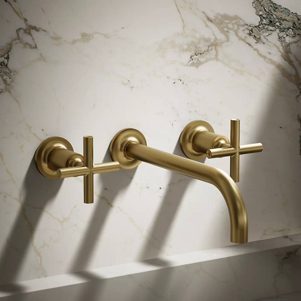 PURIST WALL-MOUNT BATHROOM SINK FAUCET TRIM WITH CROSS HANDLES - robinsonco.ca
