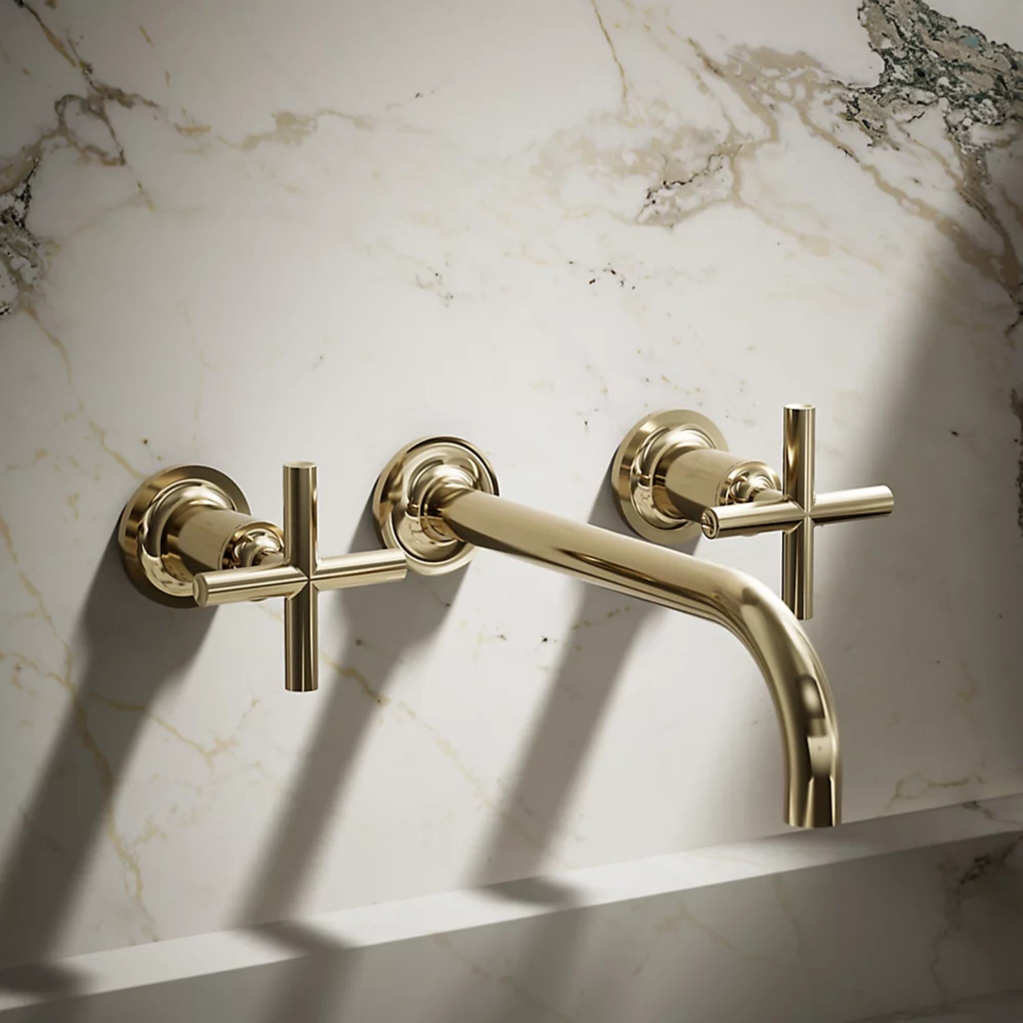 PURIST WALL-MOUNT BATHROOM SINK FAUCET TRIM WITH CROSS HANDLES - robinsonco.ca