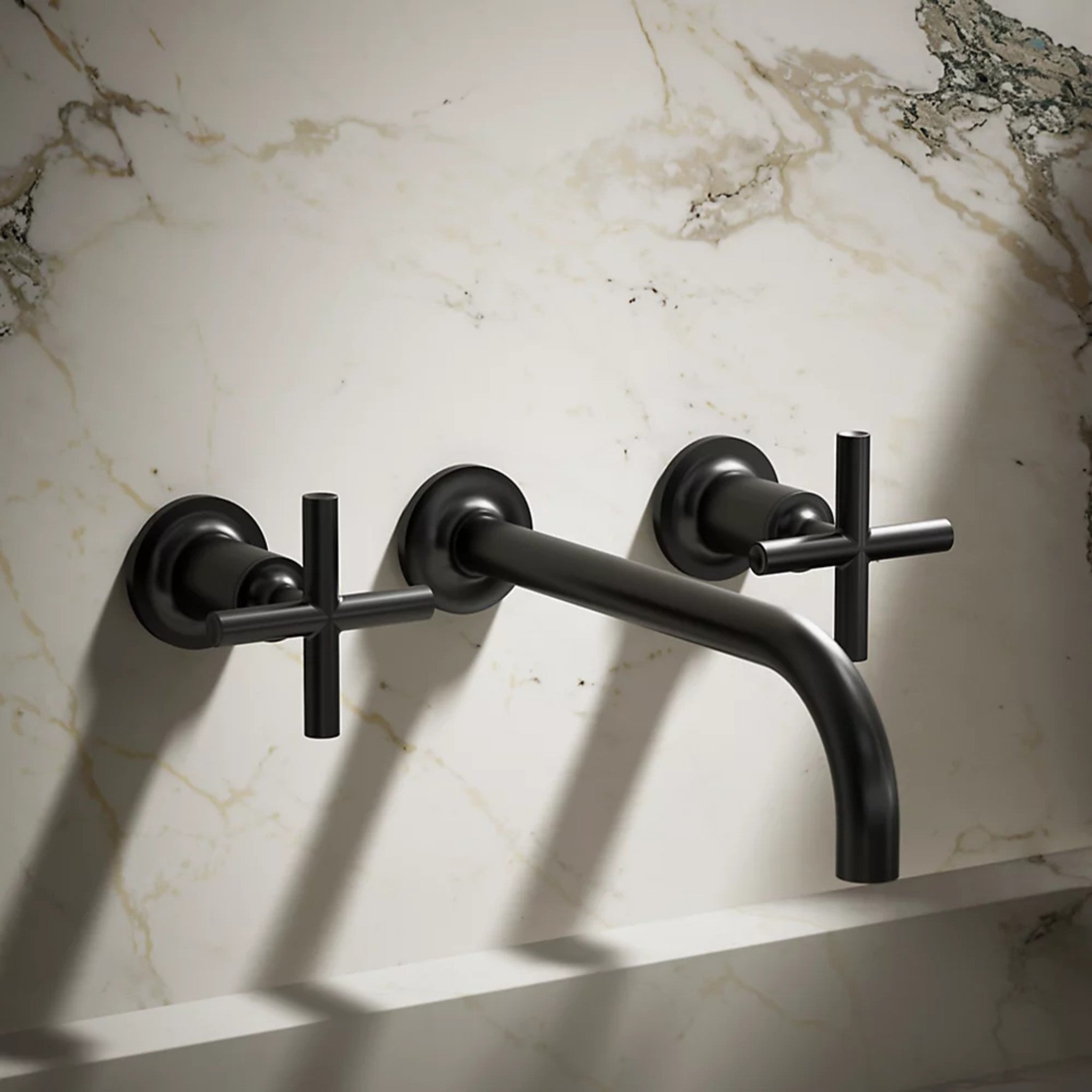 PURIST WALL-MOUNT BATHROOM SINK FAUCET TRIM WITH CROSS HANDLES - robinsonco.ca