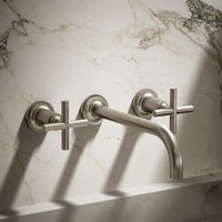 PURIST WALL-MOUNT BATHROOM SINK FAUCET TRIM WITH CROSS HANDLES - robinsonco.ca