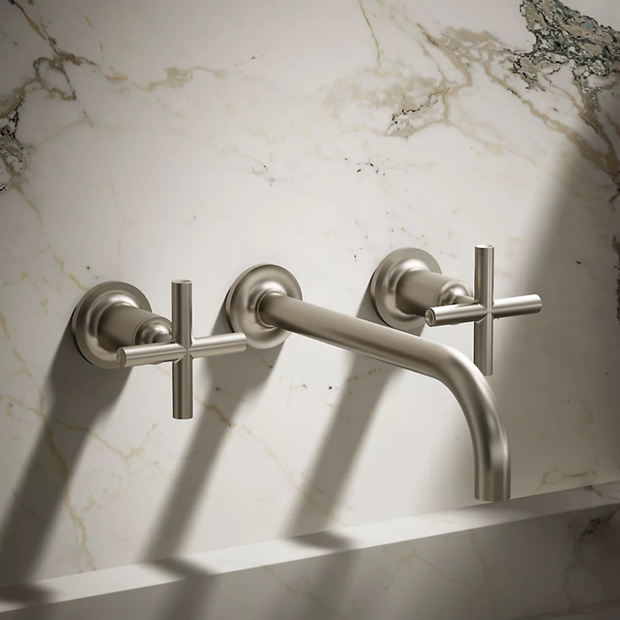 PURIST WALL-MOUNT BATHROOM SINK FAUCET TRIM WITH CROSS HANDLES - robinsonco.ca
